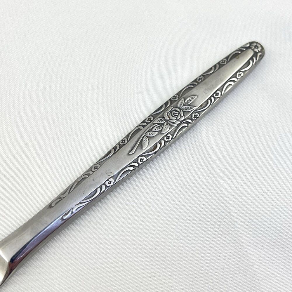 12pcs Stylecraft SYF2 T&N Single Rose Satin 8-3/8" Dinner Knife Stainless Japan